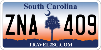 SC license plate ZNA409