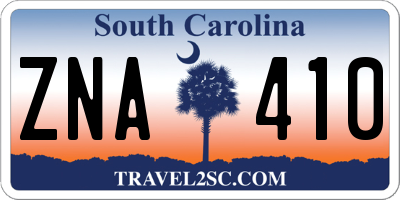 SC license plate ZNA410
