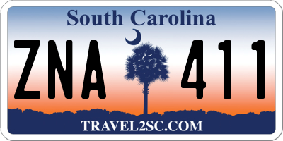 SC license plate ZNA411