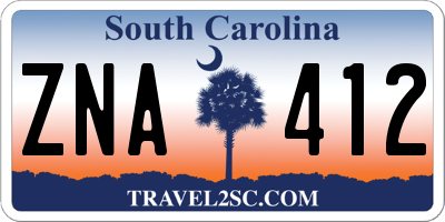 SC license plate ZNA412