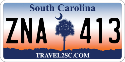 SC license plate ZNA413