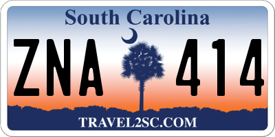 SC license plate ZNA414