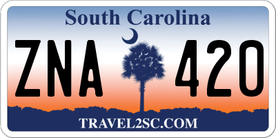 SC license plate ZNA420