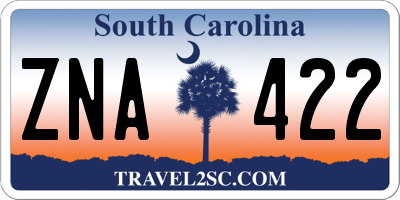 SC license plate ZNA422