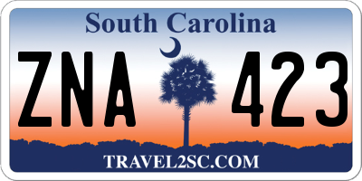 SC license plate ZNA423