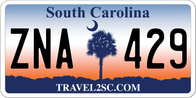 SC license plate ZNA429