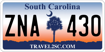 SC license plate ZNA430