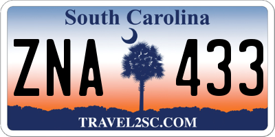 SC license plate ZNA433