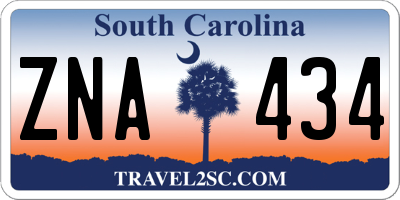 SC license plate ZNA434