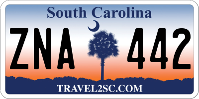 SC license plate ZNA442
