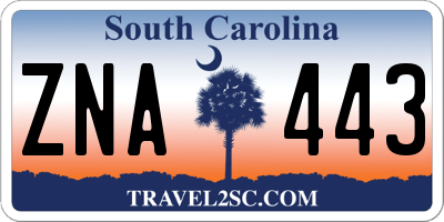 SC license plate ZNA443