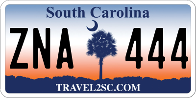 SC license plate ZNA444