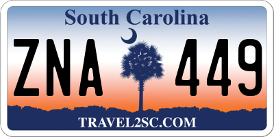 SC license plate ZNA449