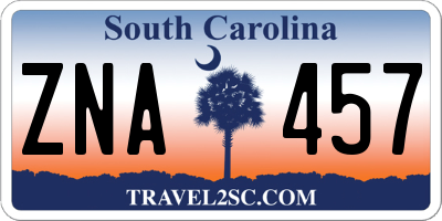 SC license plate ZNA457