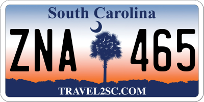 SC license plate ZNA465