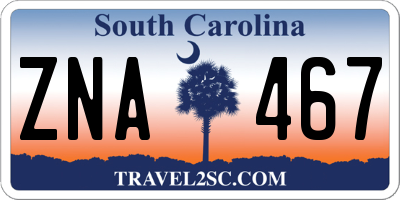 SC license plate ZNA467
