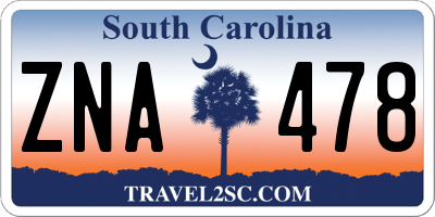 SC license plate ZNA478