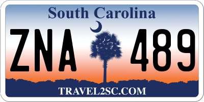 SC license plate ZNA489