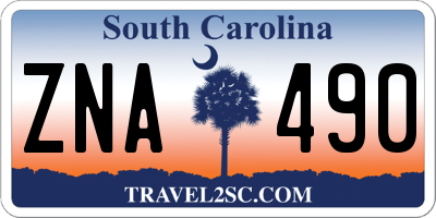 SC license plate ZNA490