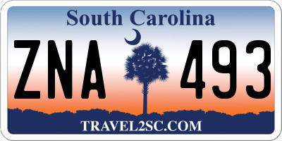SC license plate ZNA493