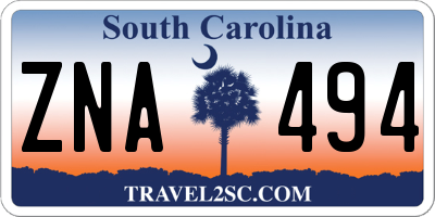 SC license plate ZNA494