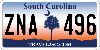 SC license plate ZNA496