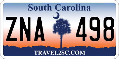 SC license plate ZNA498