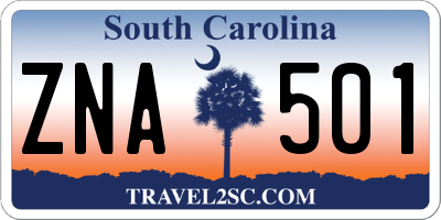 SC license plate ZNA501
