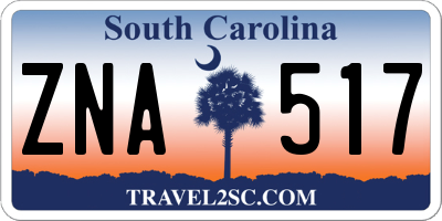 SC license plate ZNA517