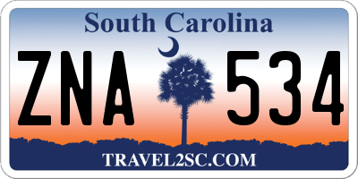 SC license plate ZNA534