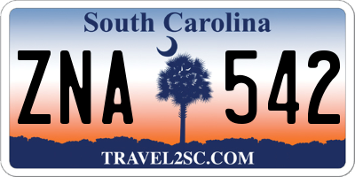 SC license plate ZNA542