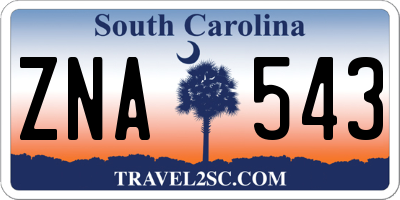 SC license plate ZNA543
