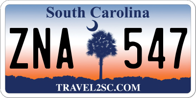 SC license plate ZNA547