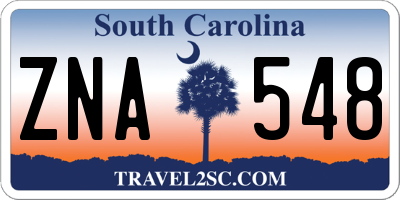 SC license plate ZNA548