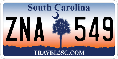 SC license plate ZNA549
