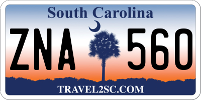 SC license plate ZNA560