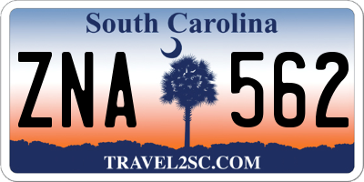 SC license plate ZNA562
