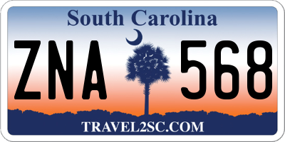 SC license plate ZNA568