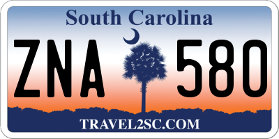 SC license plate ZNA580