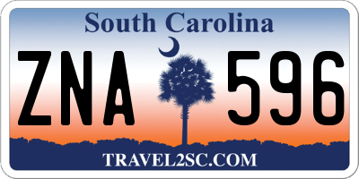SC license plate ZNA596