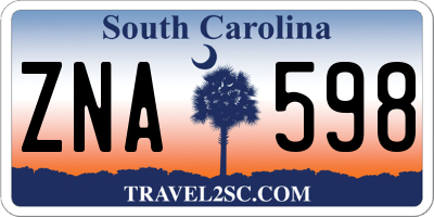 SC license plate ZNA598