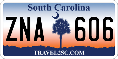 SC license plate ZNA606