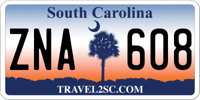 SC license plate ZNA608