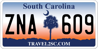 SC license plate ZNA609