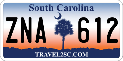 SC license plate ZNA612