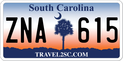 SC license plate ZNA615
