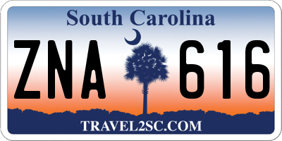 SC license plate ZNA616