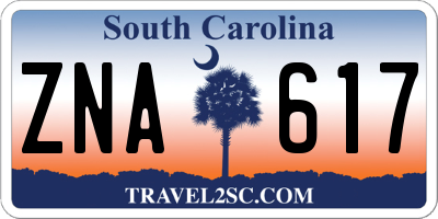 SC license plate ZNA617