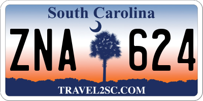 SC license plate ZNA624