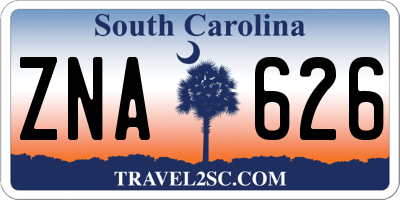 SC license plate ZNA626